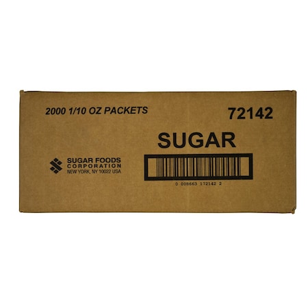 SUGAR FOODS 2 Mil Sugar .1 oz., PK2000 72142